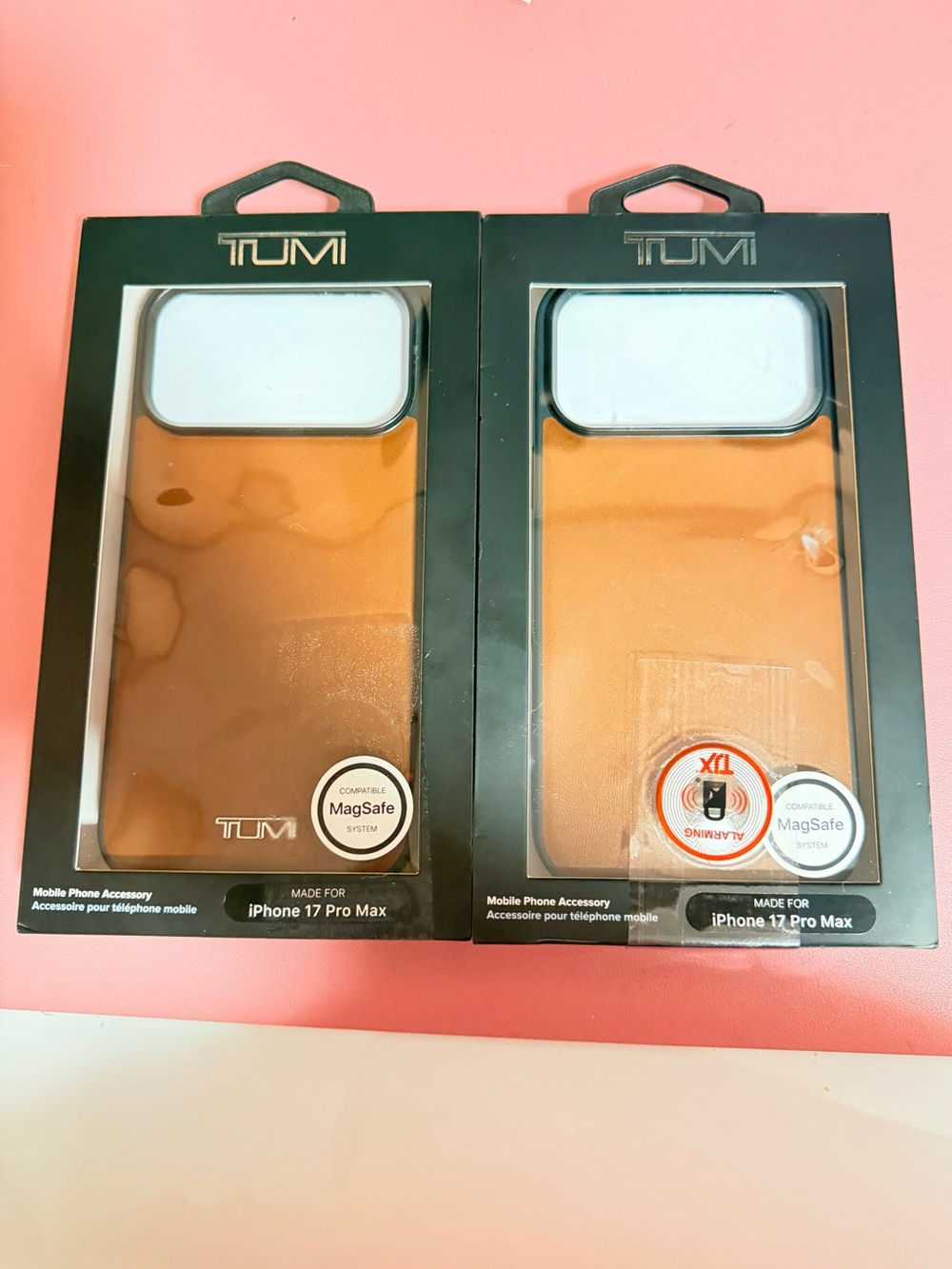 Tumi Tan Leather MagSafe Case for iPhone 17 Pro Max (Pair)